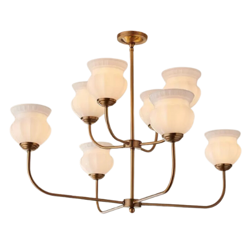 CLJ x Shades of Light Marlo Chandelier Milk Glass