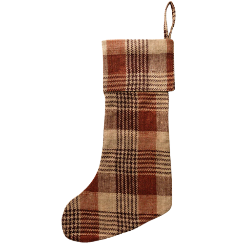 McGee & Co Houndstooth Linen Stocking Brown