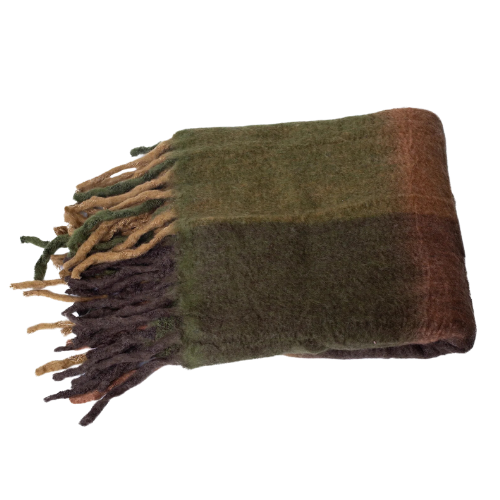 Stoffer Home Plaid Taryn Textured Throw Green