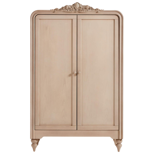 Crate & Barrel Lennox Carved Natural Wood Kids Armoire by Leanne Ford