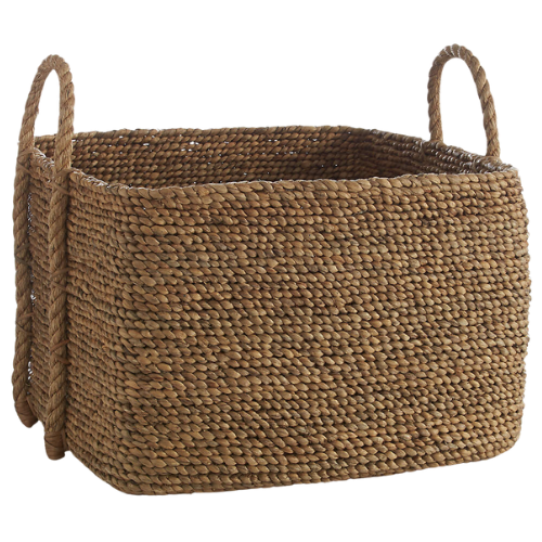 Crate & Barrel Tyler Square Basket With Rope Handle Low