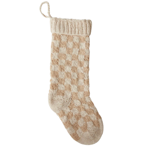 Wayfair Damier Stocking Cream Ivory Check