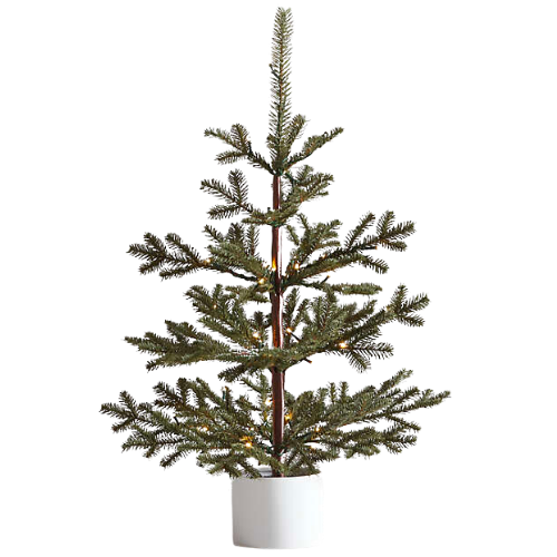 Crate & Barrel Faux Potted Pine Pre-Lit LED Christmas Tree