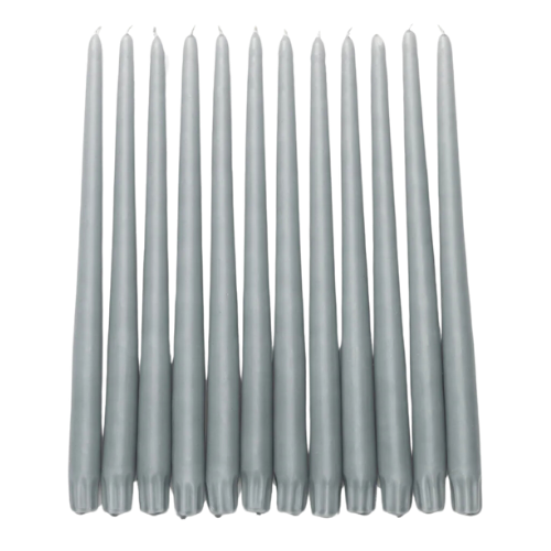 dripless gray blue taper candles