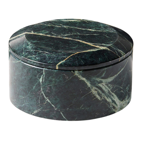 Emil Modern Round Green Spider Marble Box + Reviews | CB2