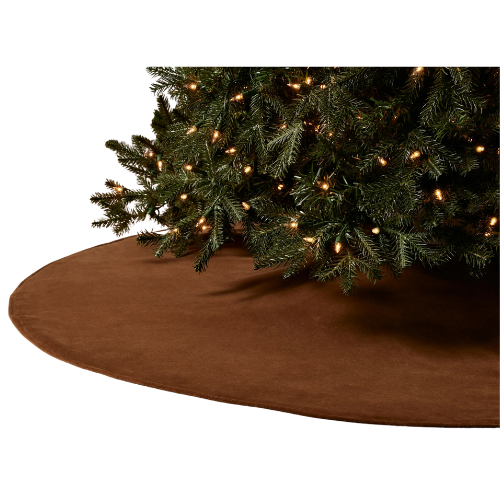 Arhaus Velvet Tree Skirt Brown Cinnamon