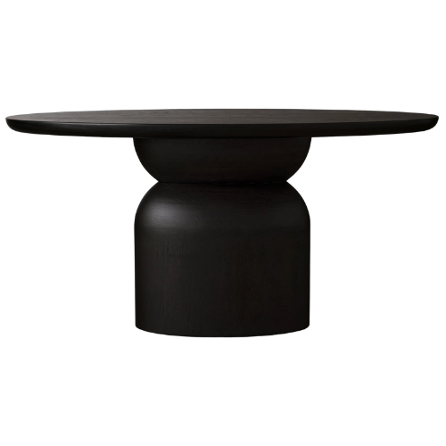 Arhaus Perth Oval Dining Table Pedestal Modern Black