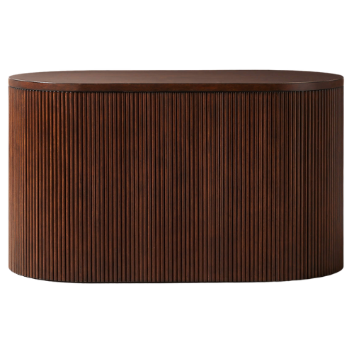 Colosseo Fluted Brown Wood Storage Trunk | CB2 reeded