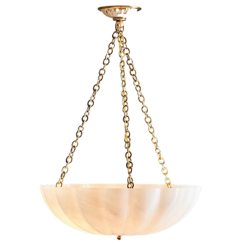 Opal and brass bowl chandelier pendant