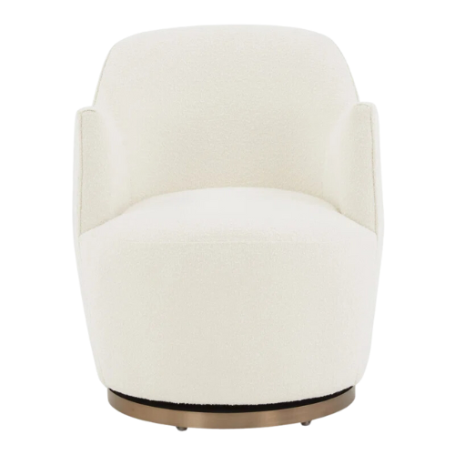 Wayfair White Boucle Willa Arlo Interiors Levant Upholstered Swivel Armchair