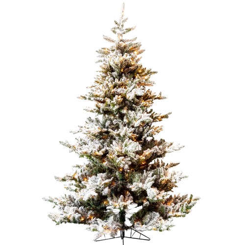 House of Jade Home Faux 7.5' Pre-Lit Flocked Pine Tree Christmas