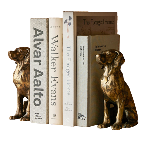 Pottery Barn Labrador Bookends Brass Gold