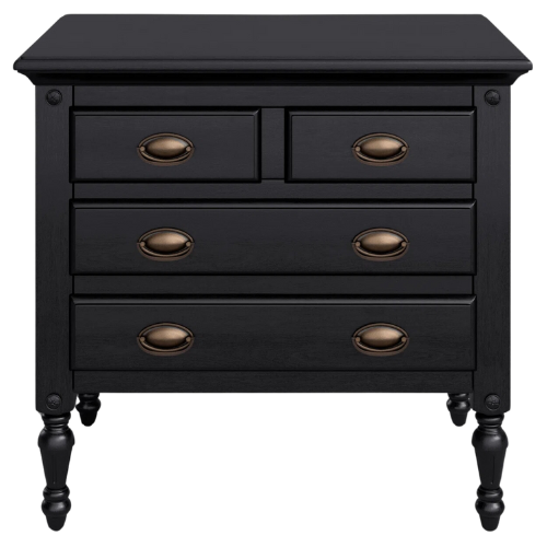 Wayfair North America Eros 4 Drawer Accent Chest black dresser nightstand