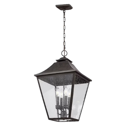 Outdoor lantern pendant black bronze