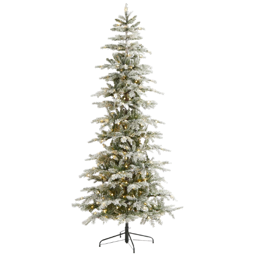 Pottery Barn (US) Lit Slim Flocked Nova Scotia Spruce Faux Christmas Tree