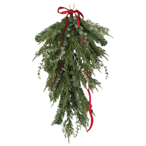 Target 28" Mixed Greenery with Red Bow