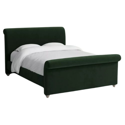 Anthropologie Willoughby Bed Green Velvet Sleigh