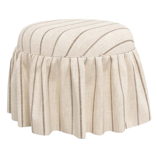 Wayfair Cream Stripe Jebb Upholstered Ottoman