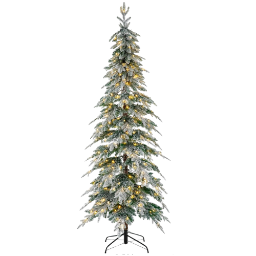 Pottery Barn (US) Lit Slim Flocked Nova Scotia Spruce Faux Christmas Tree