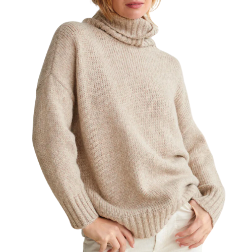 Jenni Kayne Alpaca Cocoon Turtleneck Oatmeal