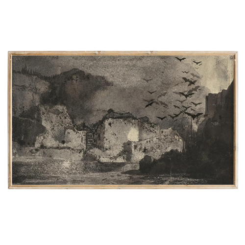 Spooky Landscape Bats Frame TV Art