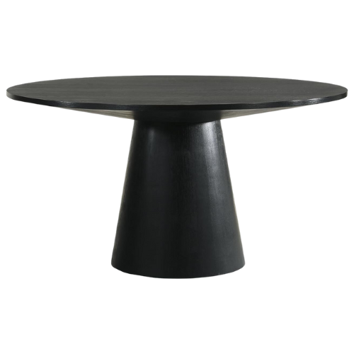 Modern black pedestal base dining kitchen table