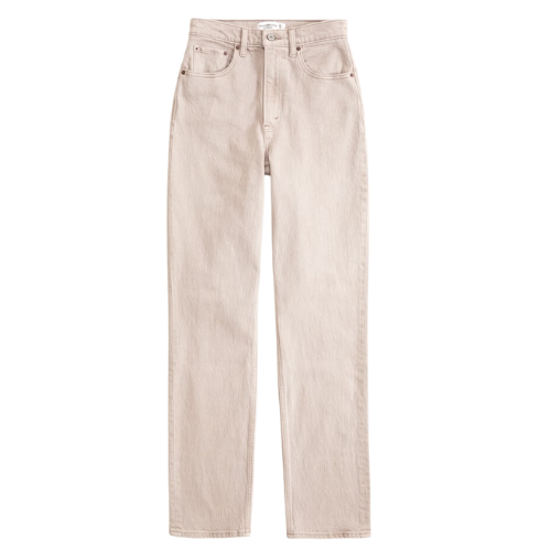 Abercrombie oat ultra high rise 90s straight jean