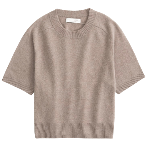 Abercrombie Light Brown Women's Cashmere Crew Tee | Women's Tops