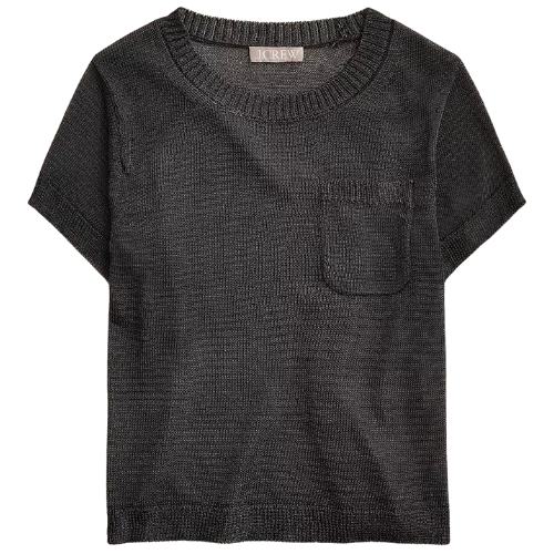 J Crew Sheer metallic sweater-tee