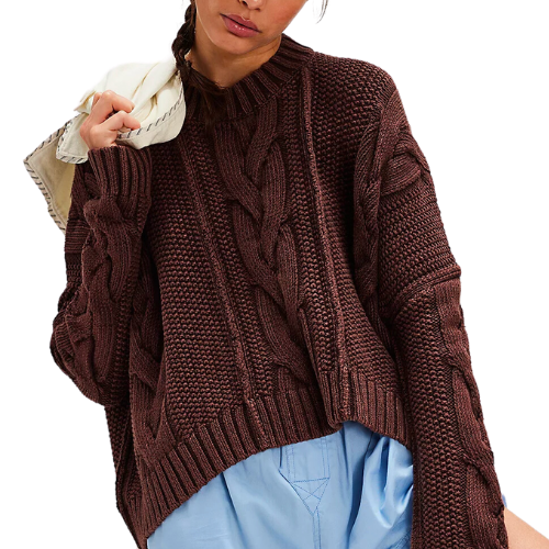 Free People We The Free In A Daze Pullover Chocolate