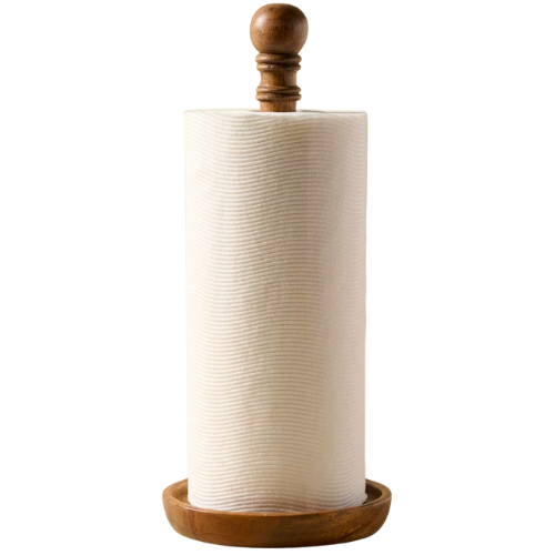 Magnolia Antiqued Wood Paper Towel Holder