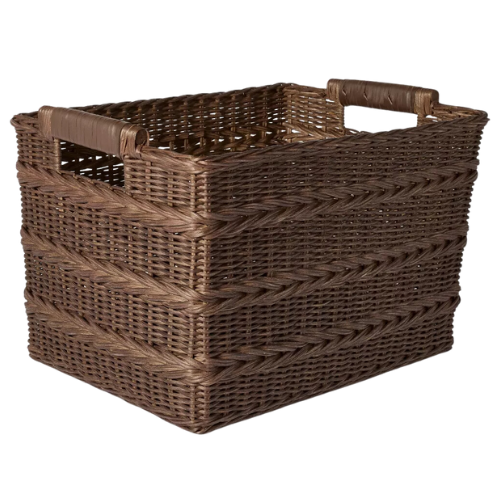 Target Rectangle Rattan Decorative Basket Dark Brown