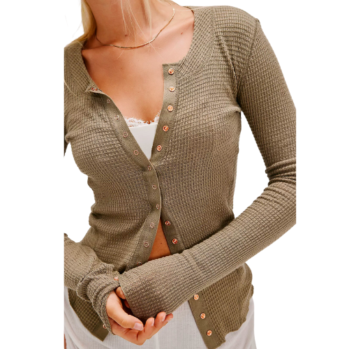 Free People Sage Beige Going Places Cardi