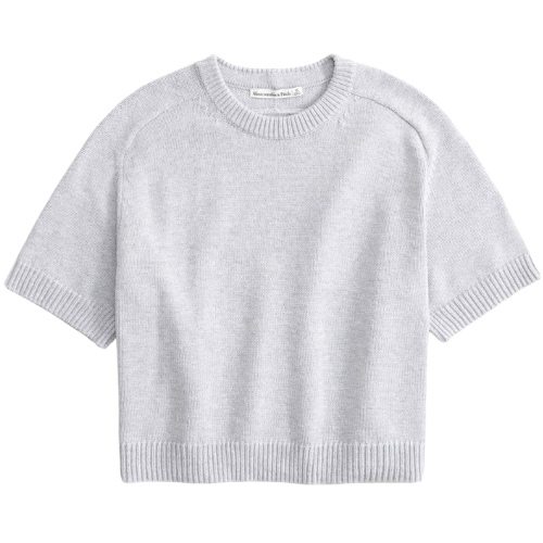 Abercrombie The A&F Madeline Crew Sweater Tee Light Gray