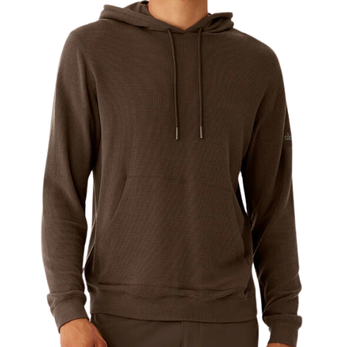 Alo Yoga Micro Waffle Fast Break Hoodie - Brown