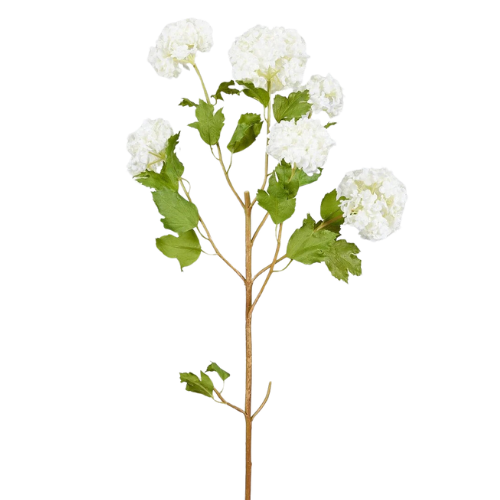 faux artificial snowball bush stem flower