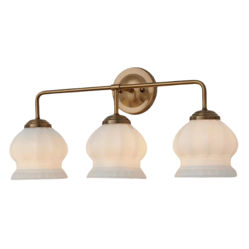 CLJ x Shades of Light Marlo 3 Light Bath Sconce Milk Glass