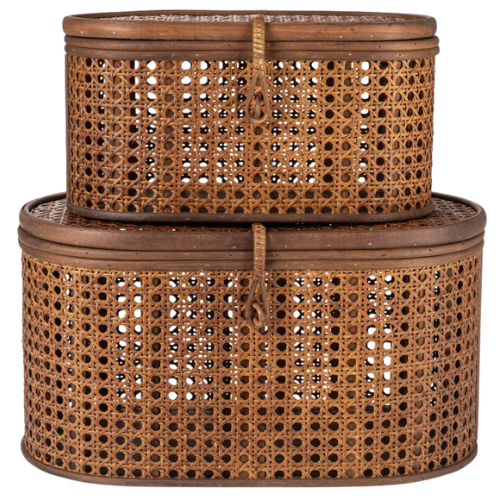 Wayfair North America Birch Lane™ Edelie Rattan Bin Lidded