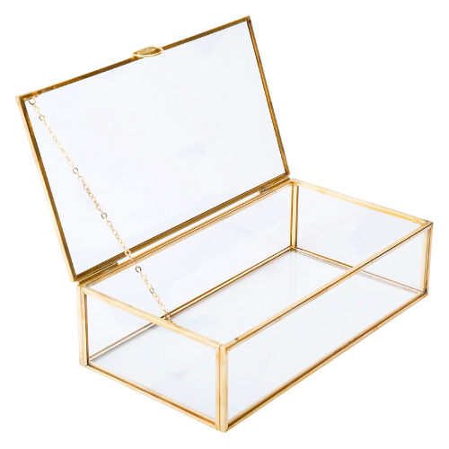 glass brass display box