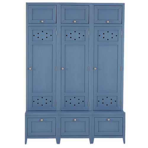 Ballard Designs, Inc. Alcott Locker Entryway Storage Cabinet in cornflower blue hall tree