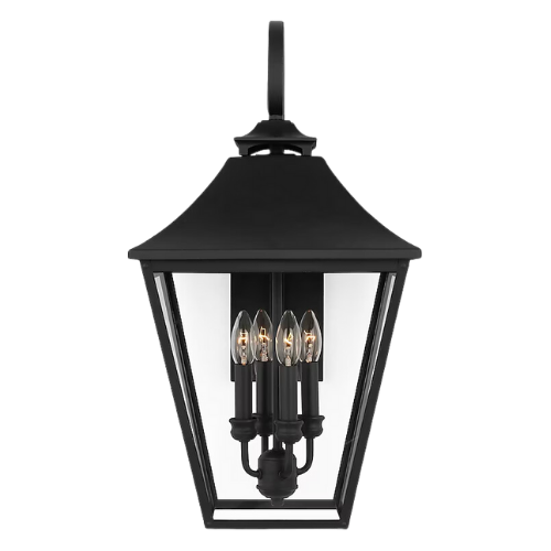 Outdoor wall lantern black light fixture