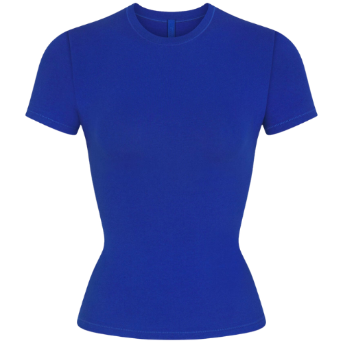 Skims Cobalt Blue Cotton Jersey T Shirt