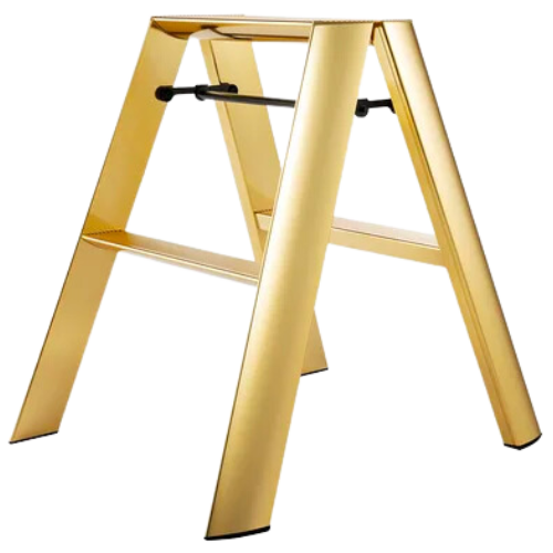 Wayfair Murzim 2 - Step Aluminum Lightweight Folding Step Stool Brass Gold