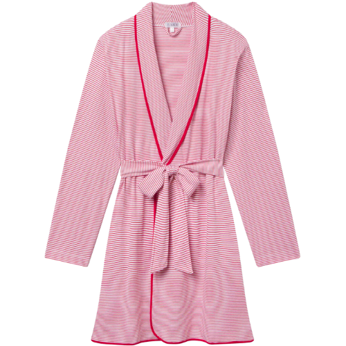 Lake Pajamas Pima Short Robe in Classic Red