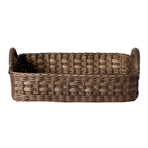 woven rattan basket tray