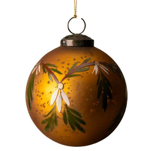 McGee & Co Gold Hand Painted Hand-Painted 4" Glass Ornament