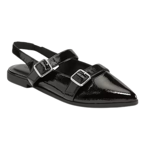 Old Navy Pointed Toe Double Buckle Slingback Flats Black