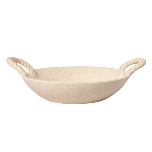 handled serving bowl ivory