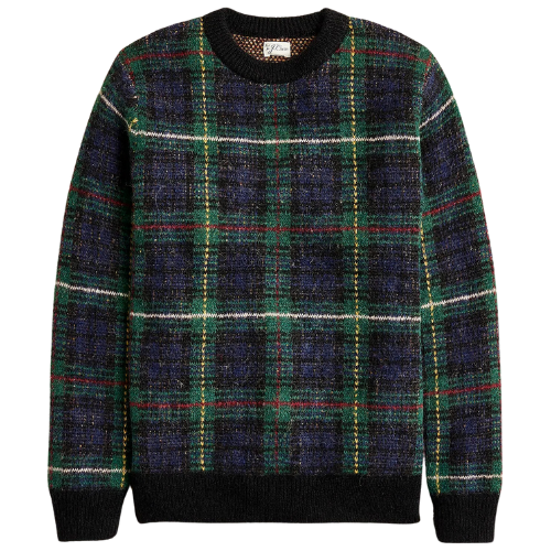 J. Crew US Alpaca-blend crewneck sweater in plaid