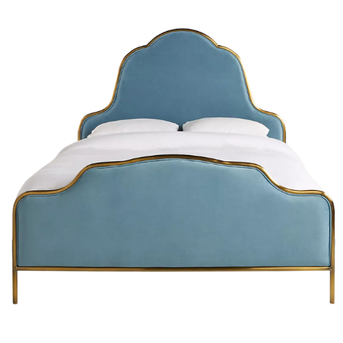 Anthropologie Blue Velvet Fenna Bed